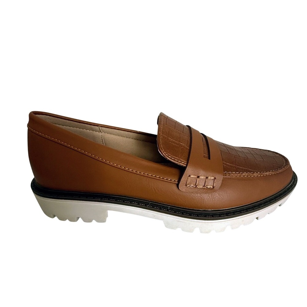 Journee Collection Kenly Lug Sole Penny Loafer Women's Shoe 6.5 Tan Brown NEW!